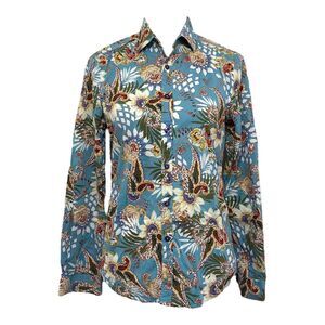 Paisley & Grey Button Down Shirt Mens Small Multicolor Floral Long Sleeve Slim